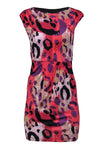 Sheath Cocktail Scoop Neck Sleeveless Animal Leopard Print Sheath Dress