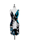 Pocketed Faux Wrap Stretchy Draped General Print Dress