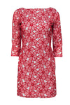 Hidden Back Zipper Floral Print Sheath Scoop Neck Sheath Dress