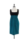 Square Neck Pleated Pocketed Hidden Side Zipper Sleeveless Empire Waistline Dress