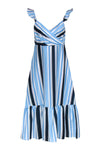Summer Striped Print Dress With Ruffles