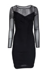 Sexy Hidden Side Zipper Illusion Mesh Bodycon Dress/Party Dress