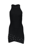 Scoop Neck Hidden Back Zipper Sleeveless Bodycon Dress/Little Black Dress