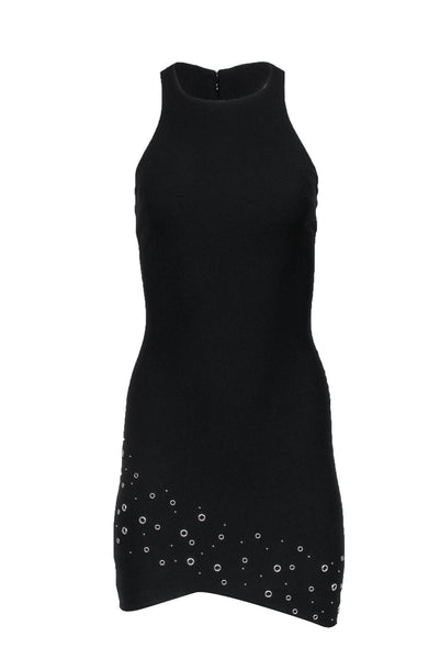 Sleeveless Scoop Neck Hidden Back Zipper Bodycon Dress/Little Black Dress