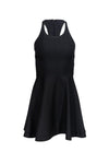 Sleeveless Hidden Back Zipper Racerback Cutout Fitted Scoop Neck Fit-and-Flare Little Black Dress