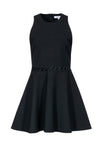 Scoop Neck Racerback Hidden Back Zipper Sleeveless Flared-Skirt Little Black Dress