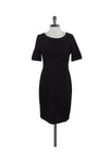 Sheath Polyester Hidden Back Zipper Asymmetric Short Sleeves Sleeves Round Neck Sheath Dress