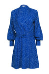 V-neck Polyester Fit-and-Flare Belted Fitted Wrap Summer Fall Long Sleeves Midi Dress