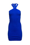 High-Neck Sleeveless Shift Racerback Fitted Back Zipper Party Dress