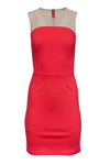 Gathered Illusion Mesh Sheath Sheath Dress/Party Dress