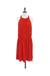 Hidden Side Zipper Halter Polyester Dress