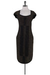 Tall Round Neck Fitted Cap Sleeves Above the Knee Dress