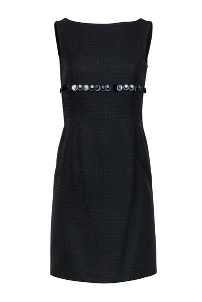 Round Neck Sheath Sequined Sheath Dress