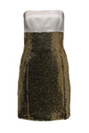 Strapless Sequined Vintage Fitted Short Party Dress