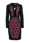 Floral Print Sheath Jacquard Sheath Dress