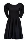 A-line Pleated 3/4 Puff Sleeves Sleeves Little Black Dress