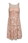 A-line Cocktail Illusion Pleated Sequined Dress