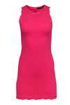 Sleeveless Polyester Hidden Back Zipper Round Neck Scalloped Trim Beach Dress/Bodycon Dress/Club Dress
