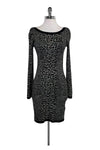 Fitted Long Sleeves Animal Print Round Neck Dress