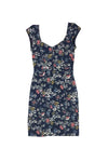 Cap Sleeves Fitted Floral Print Dress