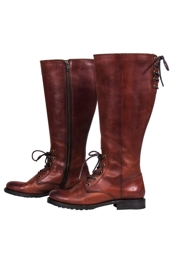 frye lace up engineer boots