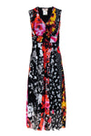 Summer Floral Print Sleeveless Elasticized Waistline Dress
