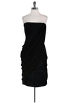 Sexy Strapless Corset Waistline Back Zipper Lace-Up Draped Fitted Dress