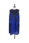 General Print Sleeveless Polyester Hidden Back Zipper Semi Sheer Cover Up