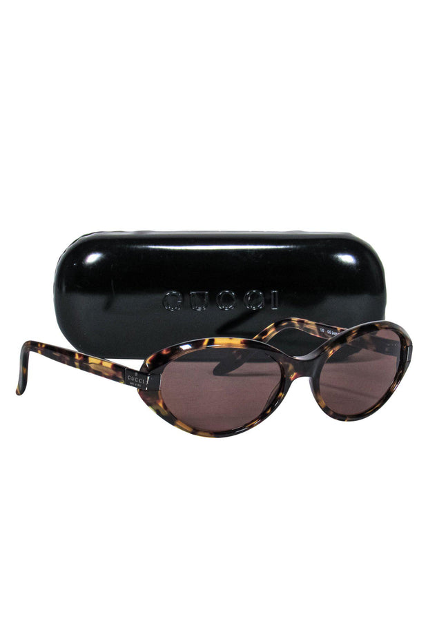 Gucci - Tortoise Shell Oval Sunglasses – Current Boutique