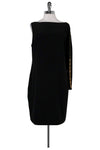 Hidden Side Zipper Cocktail Above the Knee Long Sleeves One Shoulder Evening Dress