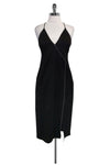 Sexy Sophisticated V-neck Halter Slit Little Black Dress