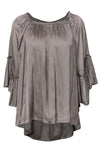 Off the Shoulder Polyester Tunic With Ruffles