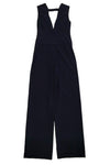 V-neck Hidden Side Zipper V Back Jumpsuit