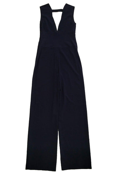 V-neck V Back Hidden Side Zipper Jumpsuit