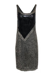 Tall Silk Scoop Neck Vintage Sequined Beaded Sleeveless Midi Dress