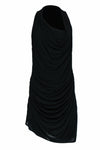 Ruched Racerback Draped Sleeveless Cowl Neck Dress