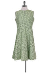 Sophisticated Silk Abstract Print Flared-Skirt Hidden Back Zipper Above the Knee Sleeveless Dress