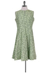Sophisticated Flared-Skirt Abstract Print Silk Sleeveless Above the Knee Hidden Back Zipper Dress