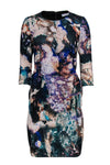 General Print Round Neck Sheath Cocktail Sheath Dress