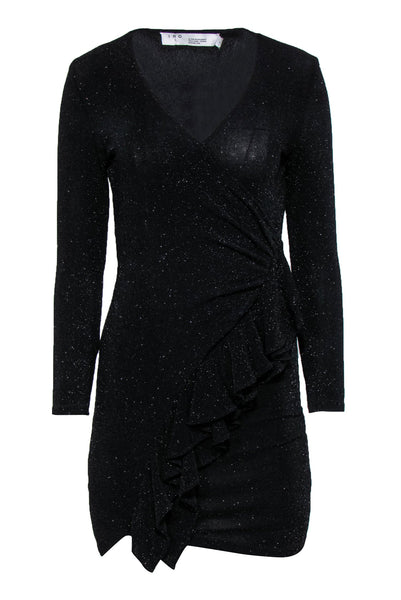 Long Sleeves Bodycon Dress/Little Black Dress With Ruffles