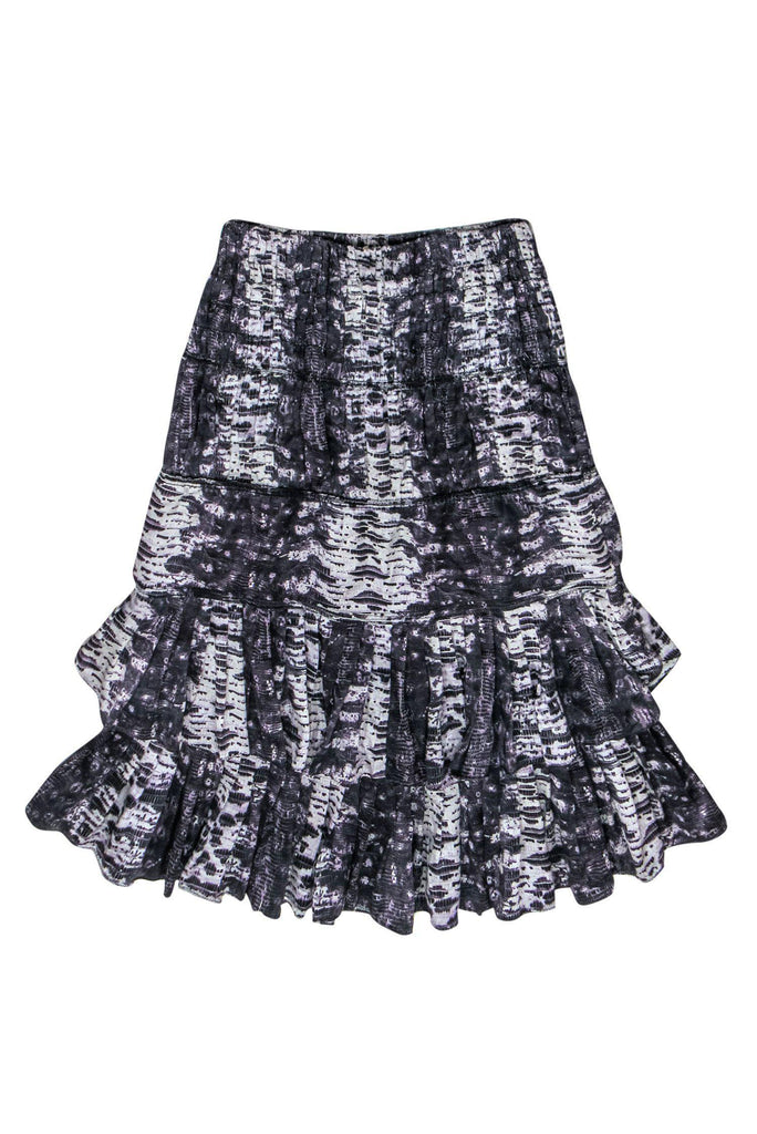 Isabel - Purple Snakeskin Printed Tiered Skirt Sz 4 – Current Boutique