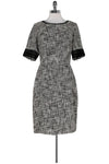 Sophisticated 2011 Tweed Mesh Trim Fitted Hidden Back Zipper Dress