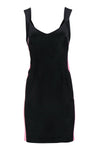V-neck Hidden Back Zipper Sleeveless Bodycon Dress/Little Black Dress