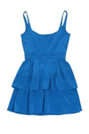 Fitted Front Zipper Peplum Round Neck Above the Knee Party Dress