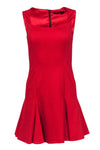 Sexy Cocktail Short Square Neck Fitted Pleated Dress