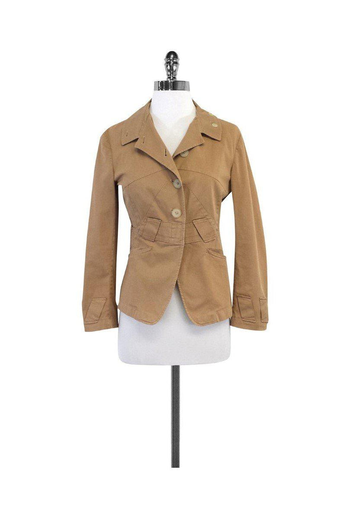 Jil Sander - Tan Cotton Jacket Sz 0 – Current Boutique