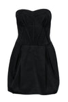 Sexy Strapless Sweetheart Back Zipper Pocketed Pleated Corset Waistline Short Sleeveless Dress