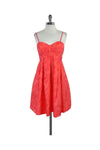 Strapless General Print Pocketed Hidden Back Zipper Sweetheart Dress With a Bow(s)