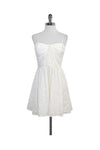 Floral Print Sleeveless Flared-Skirt Sequined Hidden Back Zipper Pleated Sweetheart Polyester Dress