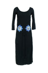 Jersey Long Sleeves Keyhole Fitted Cutout Beaded Evening Dress/Maxi Dress